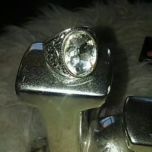 Mens white topaz oval 35 ct 925 ring